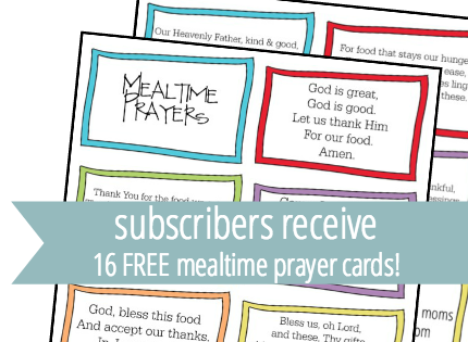 Free Mealtime Prayer Cards