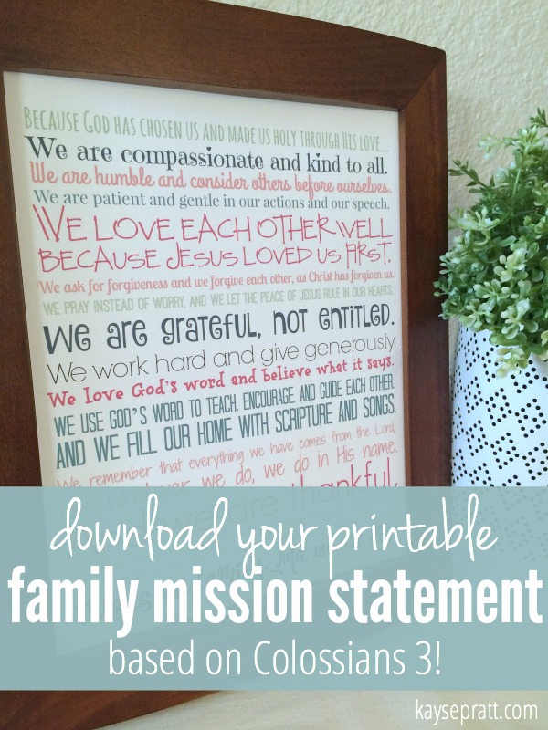 A Biblical Family Mission Statement - KaysePratt.com