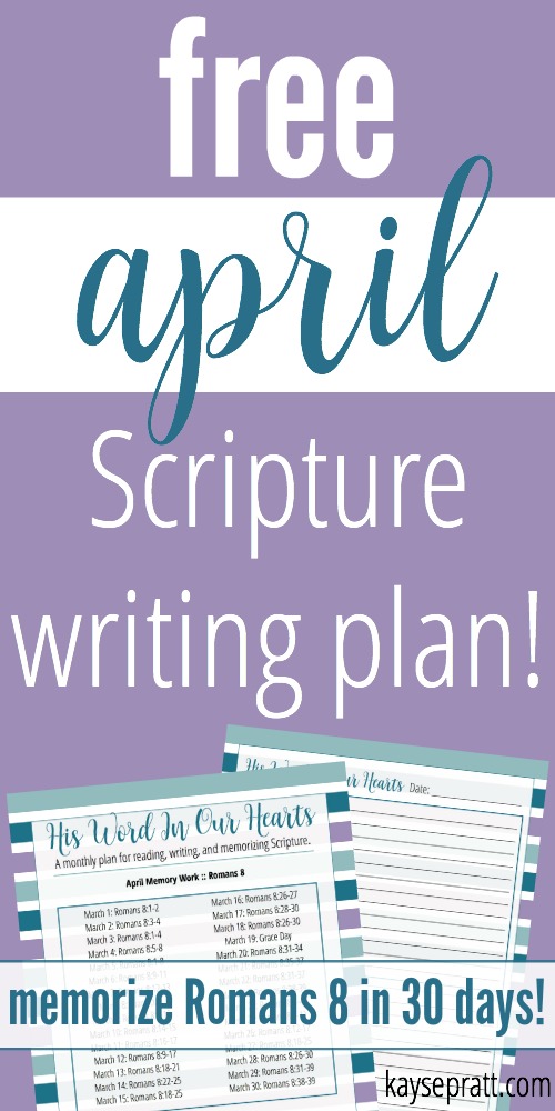 April Scripture Writing Plan - KaysePratt.com Pinterest