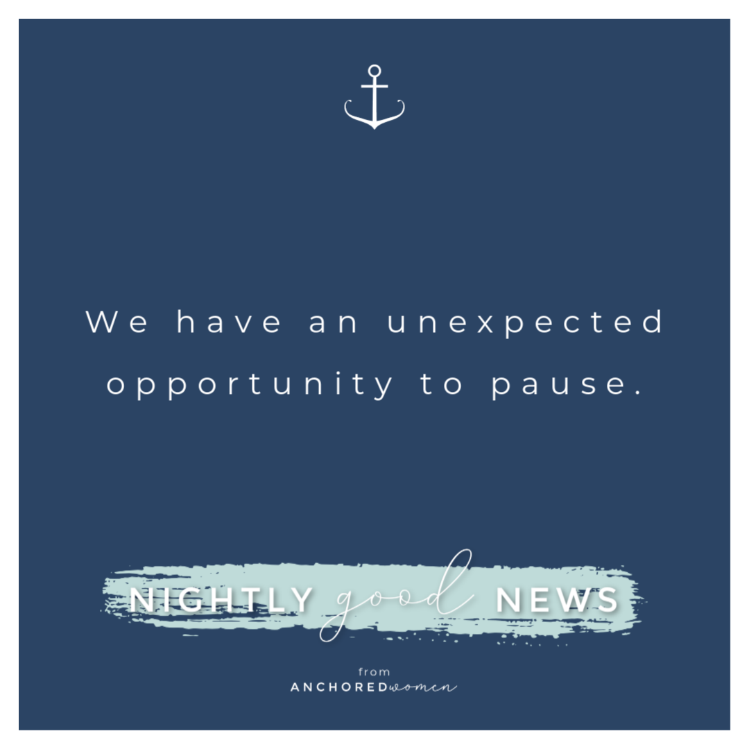 The opportunity to pause // Nightly Good News!