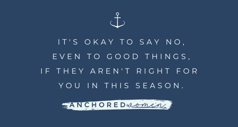 How to say “no” – even to good things.