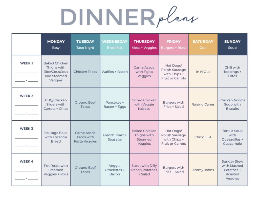 5 Printable Meal Planners to Simplify Your Life